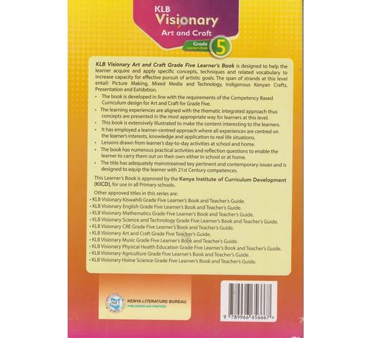 KLB Visionary Art and Craft Grade 5 Learner's (Approved) by E. Kiama, O. S. Lore, M. Atieno, G. Motondi - Image 2