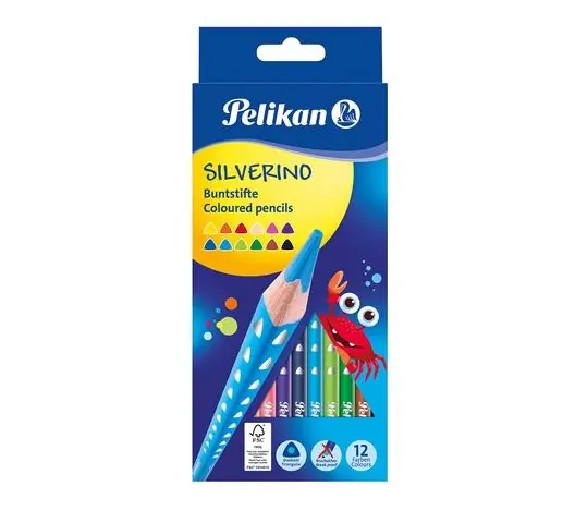 Pelikan Colour Pencil Silverino Triangular 12 pieces Full Size