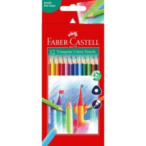 FABER CASTELL COLOUR PENCIL TRIANGULAR 12S