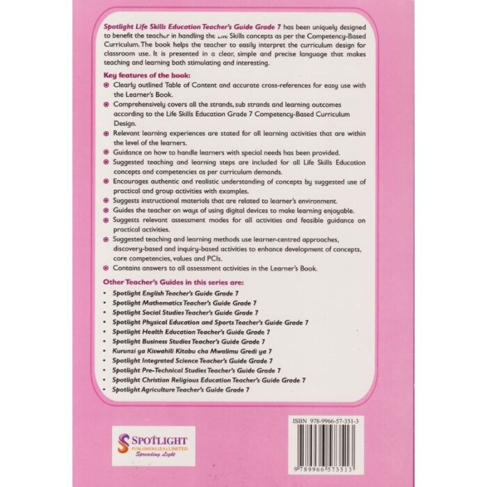 TRS GUIDE SPOTLIGHT LIFESKILLS GRADE back TRS GUIDE SPOTLIGHT LIFESKILLS GRADE 7